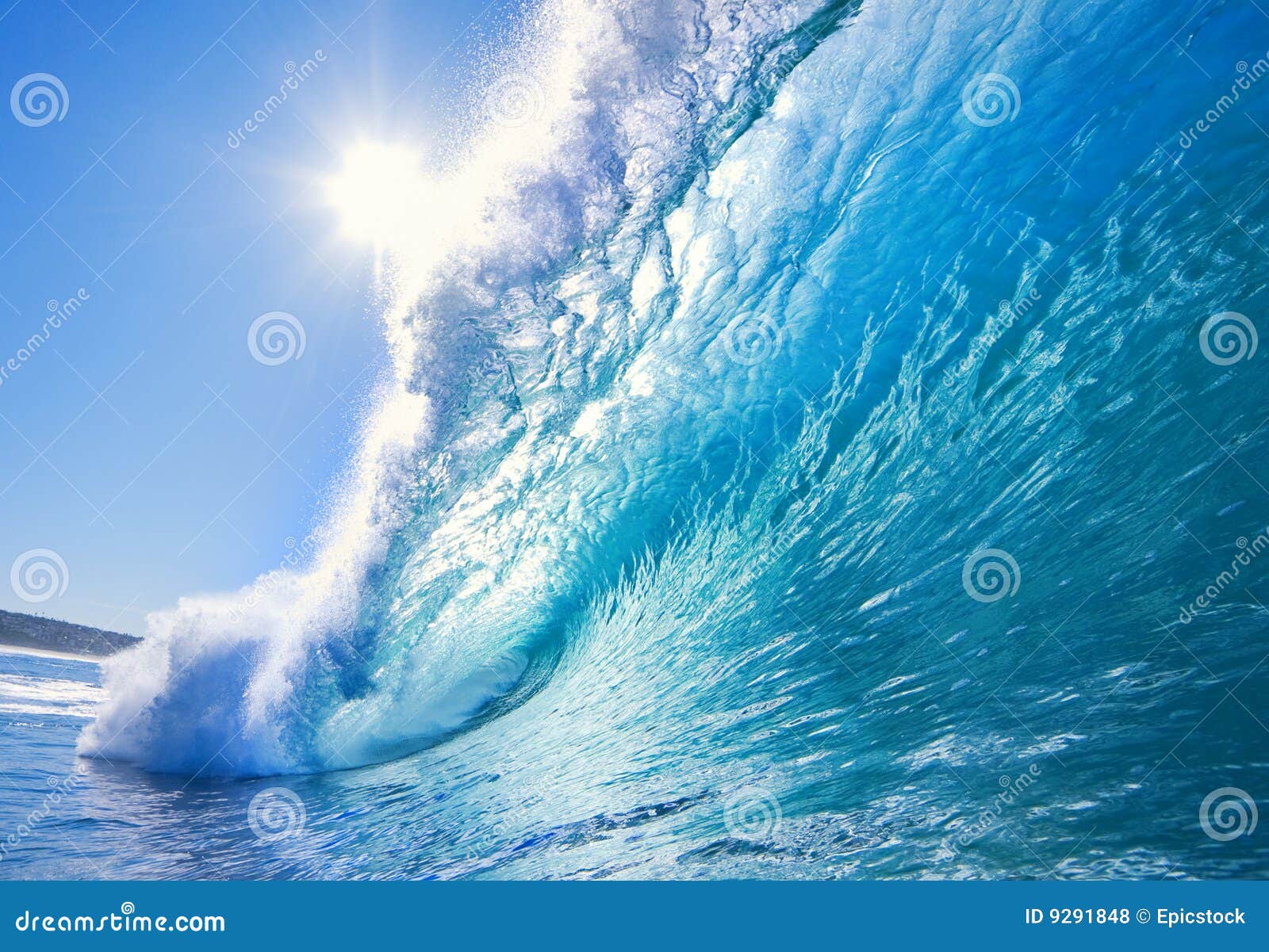 powerful crashing surfing wave