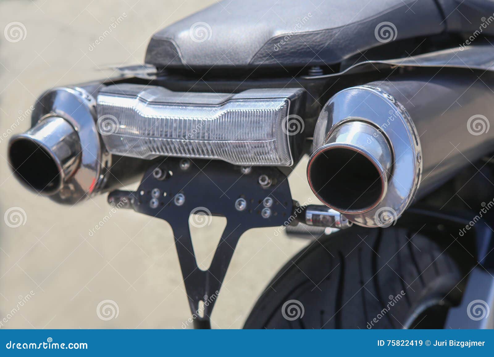 Powerful Motorcycle Exhaust Pipes Stock Image Image of brakelight, pipes 75822419