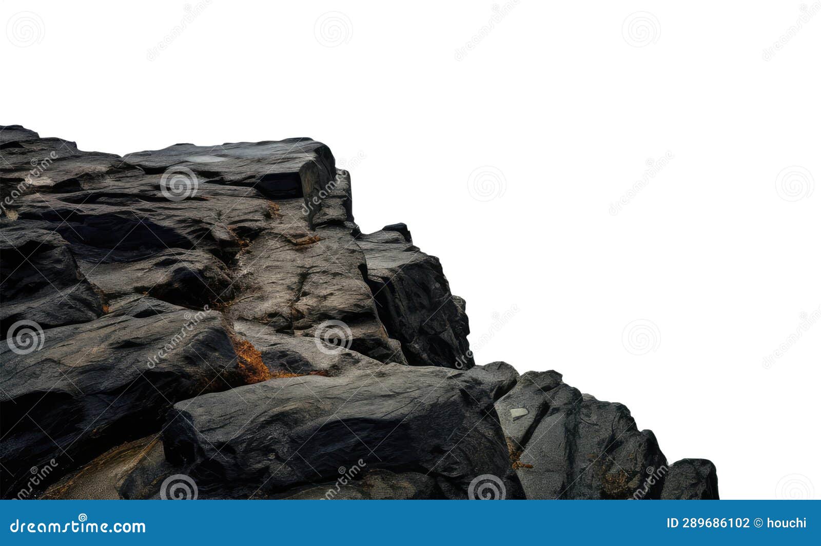 pov of a cliff top edge. transparent png file.