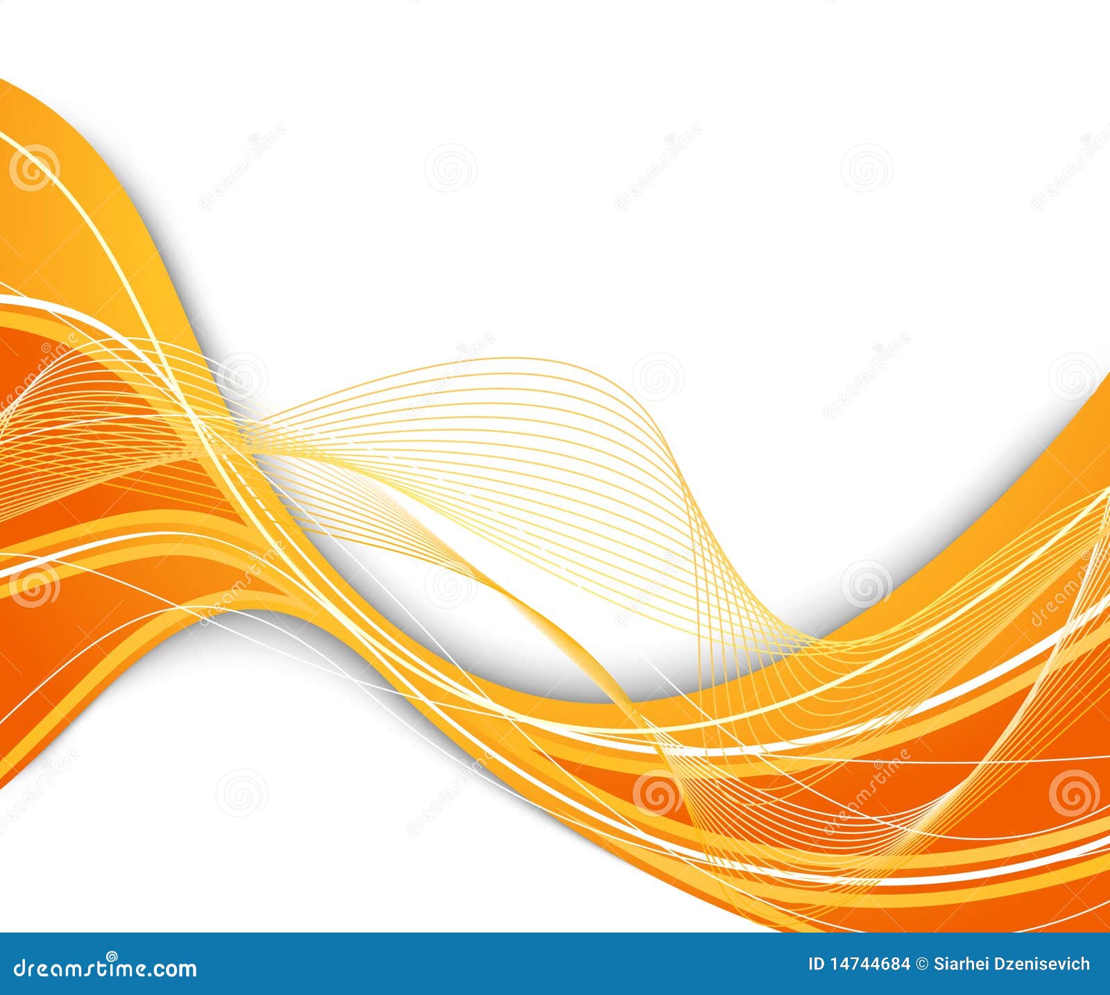 Powerful orange wave stock vector. Illustration of beauty 14744684