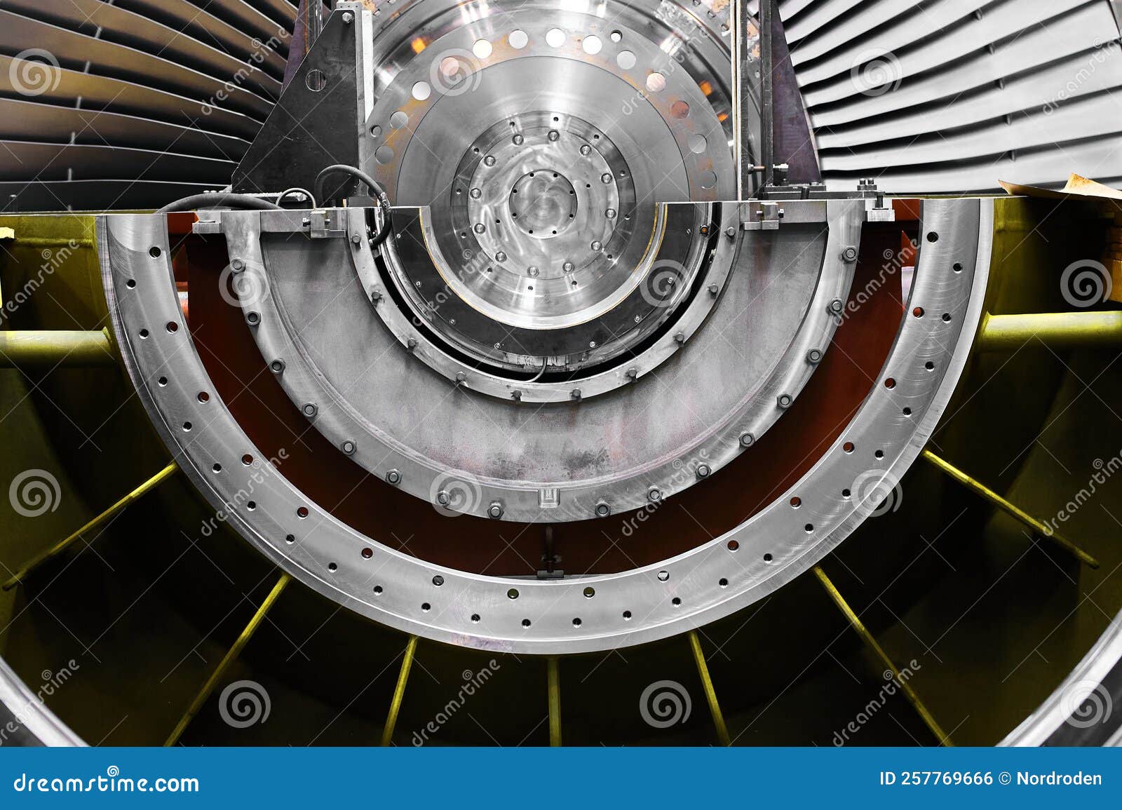 A Powerful Steam Turbine Rotor is Installed in the Lodgment of the