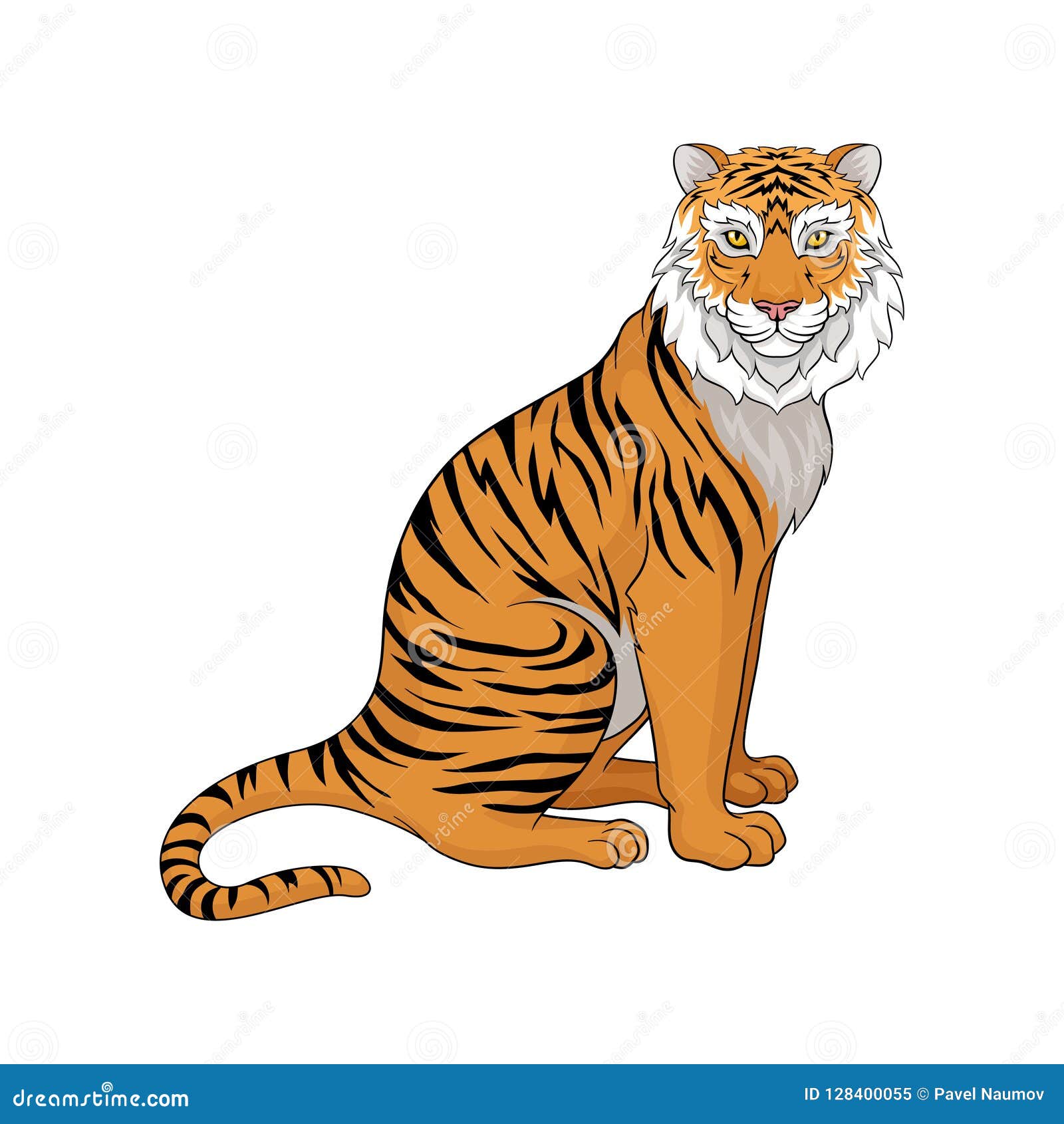 Powerful Tiger Sitting Isolated on White Background, Side View. Wild Animal with Orange Coat and Black Stripes. Vector Stock Vector - Illustration of predator, muzzle: 128400055 Powerful Tiger Sitting Isolated on White Background, Side View. Wild Animal with Orange Coat and Black Stripes. Vector Stock Vector - Illustration of predator, muzzle: 128400055