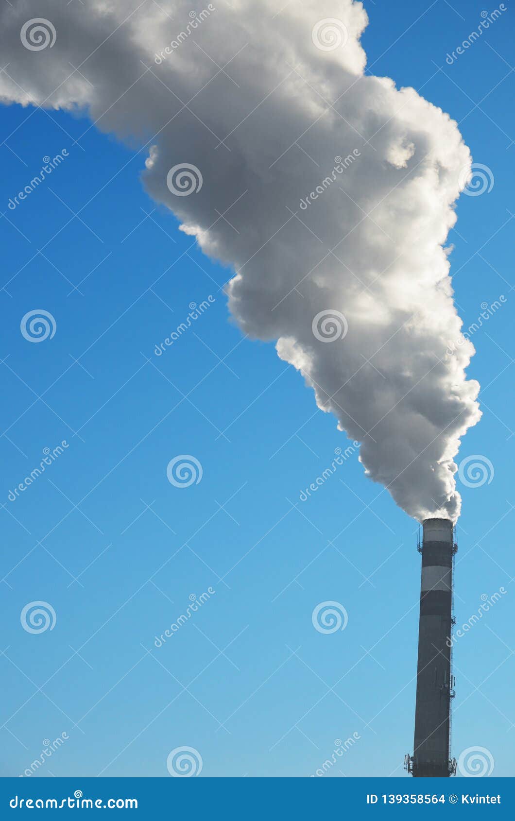 Smoke Rises Up from Chimney Against Blue Sky Stock Photo Image of