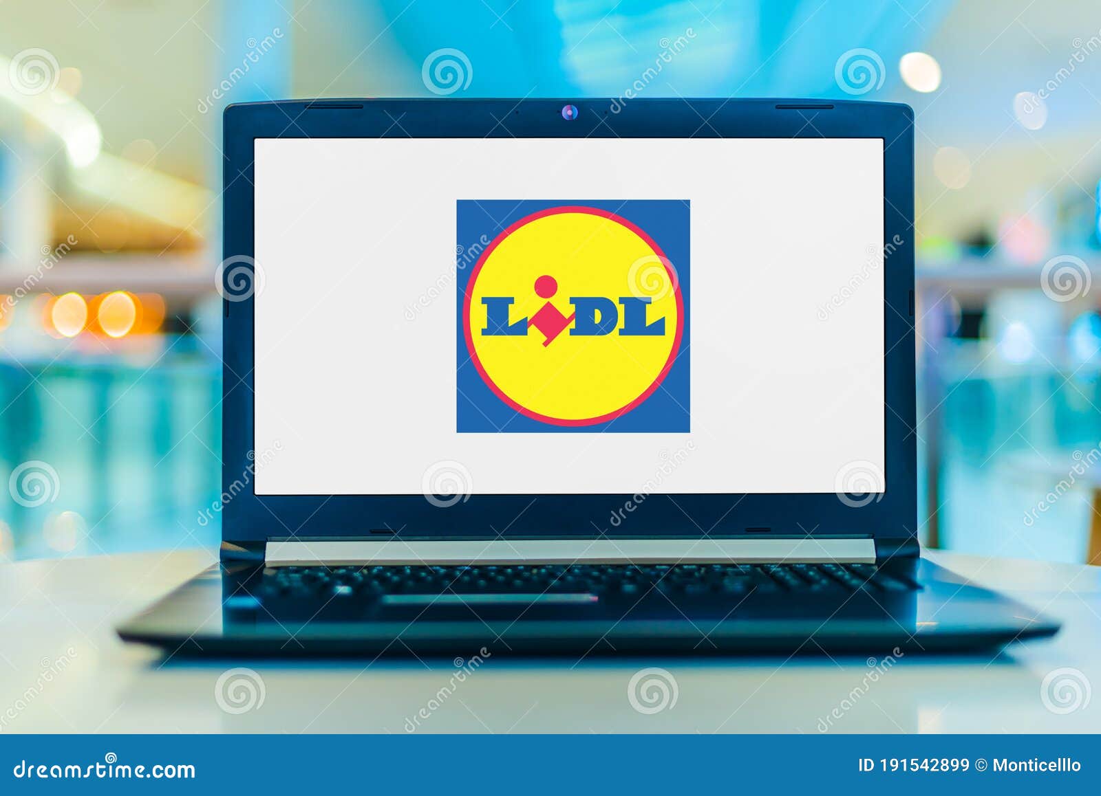 Vervreemding vraag naar Ontvangende machine Laptop Computer Displaying Logo of Lidl Editorial Stock Image - Image of  company, screen: 191542899