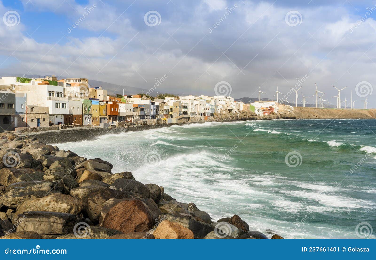 pozo izquierdo waterfront houses overlook, gran canaria, spain