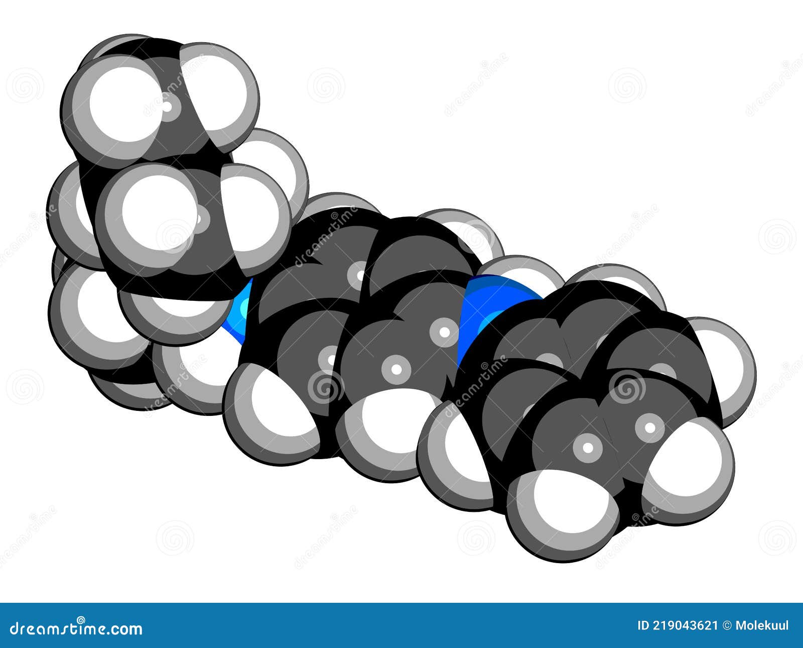 6ppd rubber additive molecule. toxic to salmon. 3d rendering.
