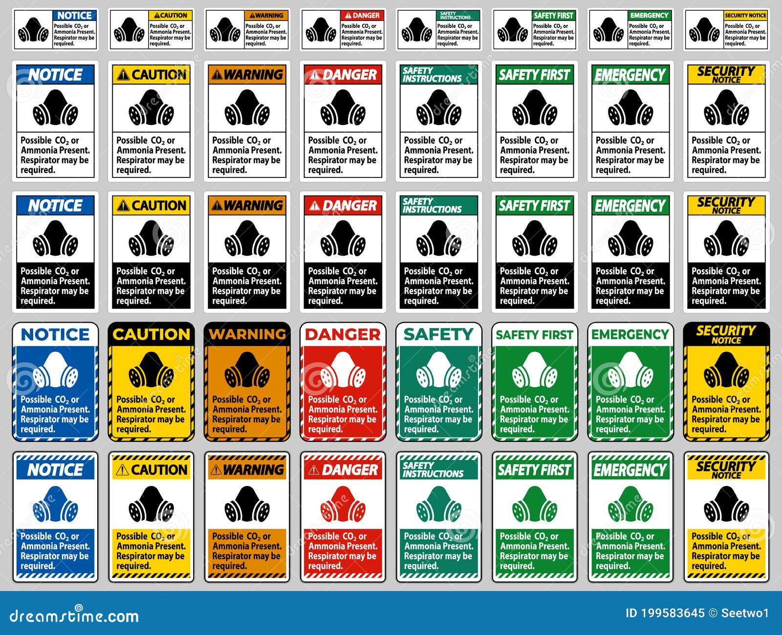 ppe sign possible co2 or ammonia present, respirator may be required