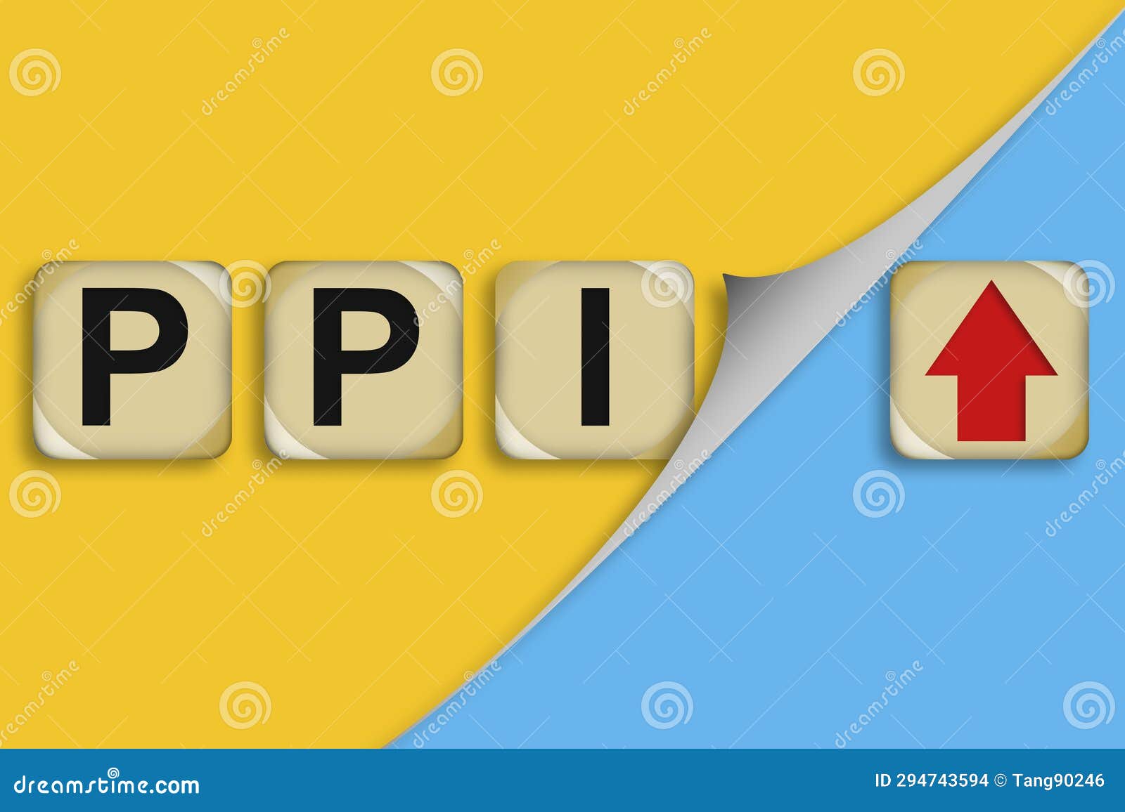 PPI Producer Price Index Word with Red Up Arrow Stock Illustration ...
