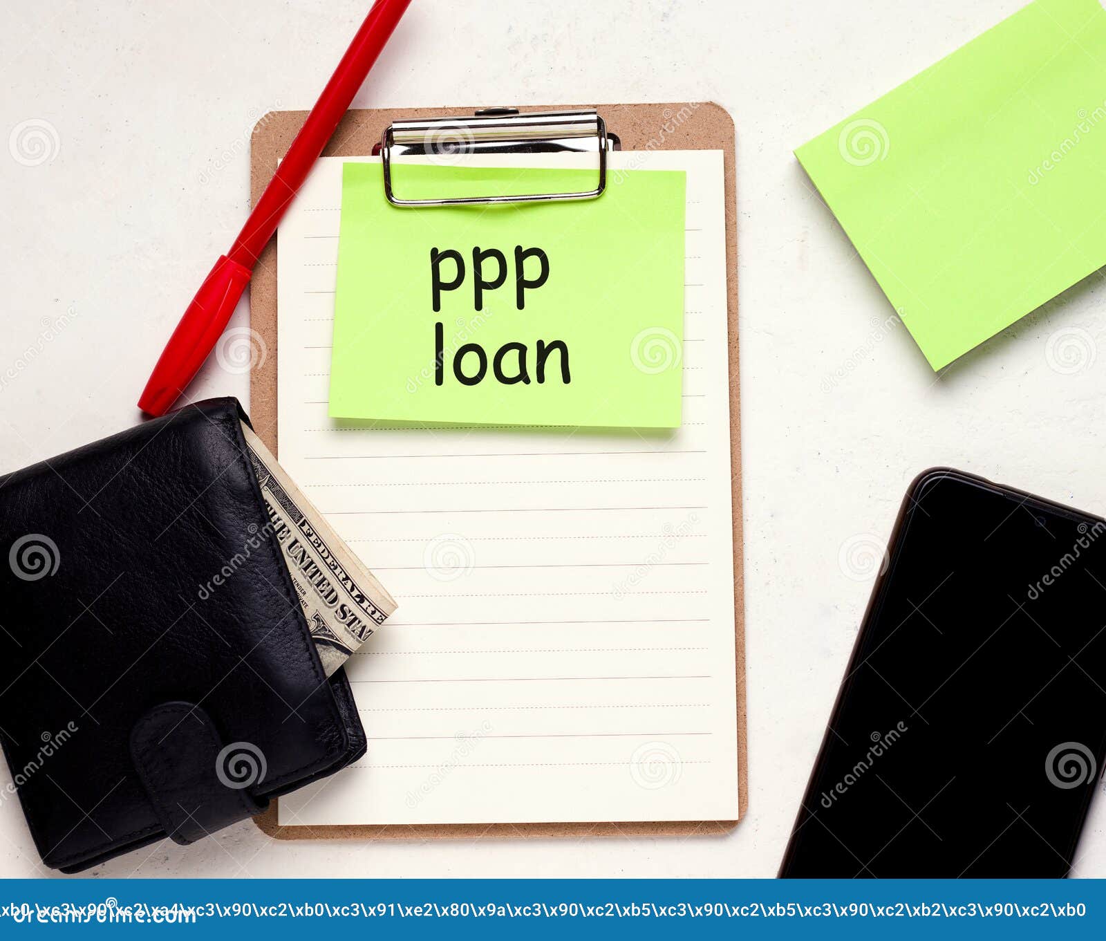 PPP Loan Salary Protection Program Concept. Wallet with Money on a