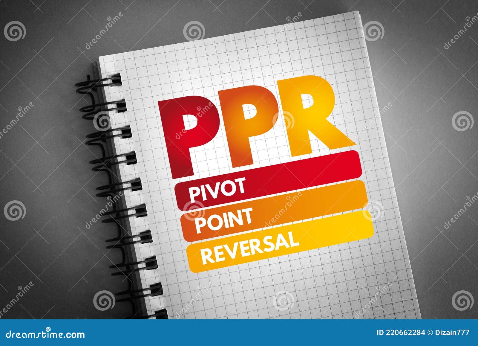 Ppr Pivot Point Reversal Acronym on Notepad Business Concept Background