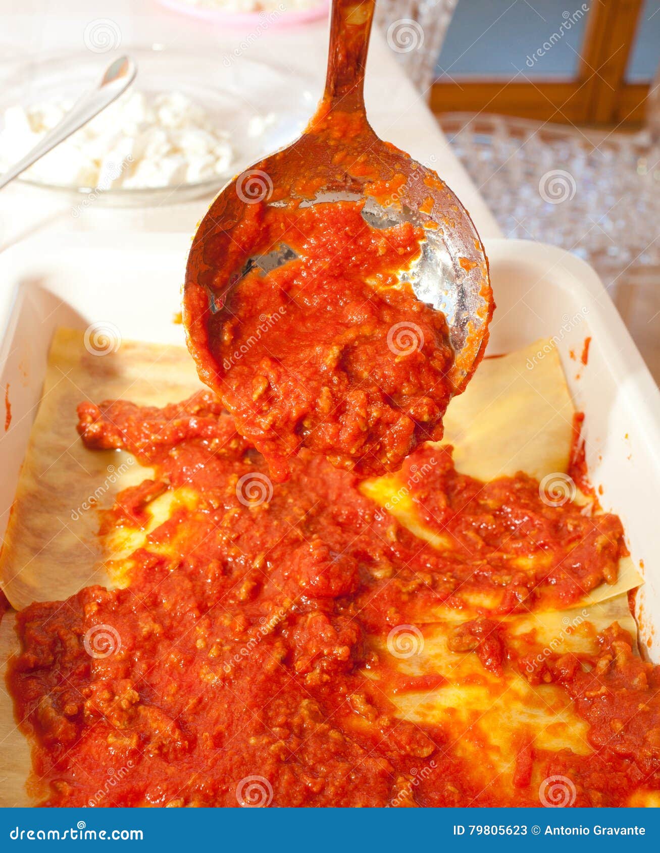 Preparation De Lasagne Fait Maison Image Stock Image Du