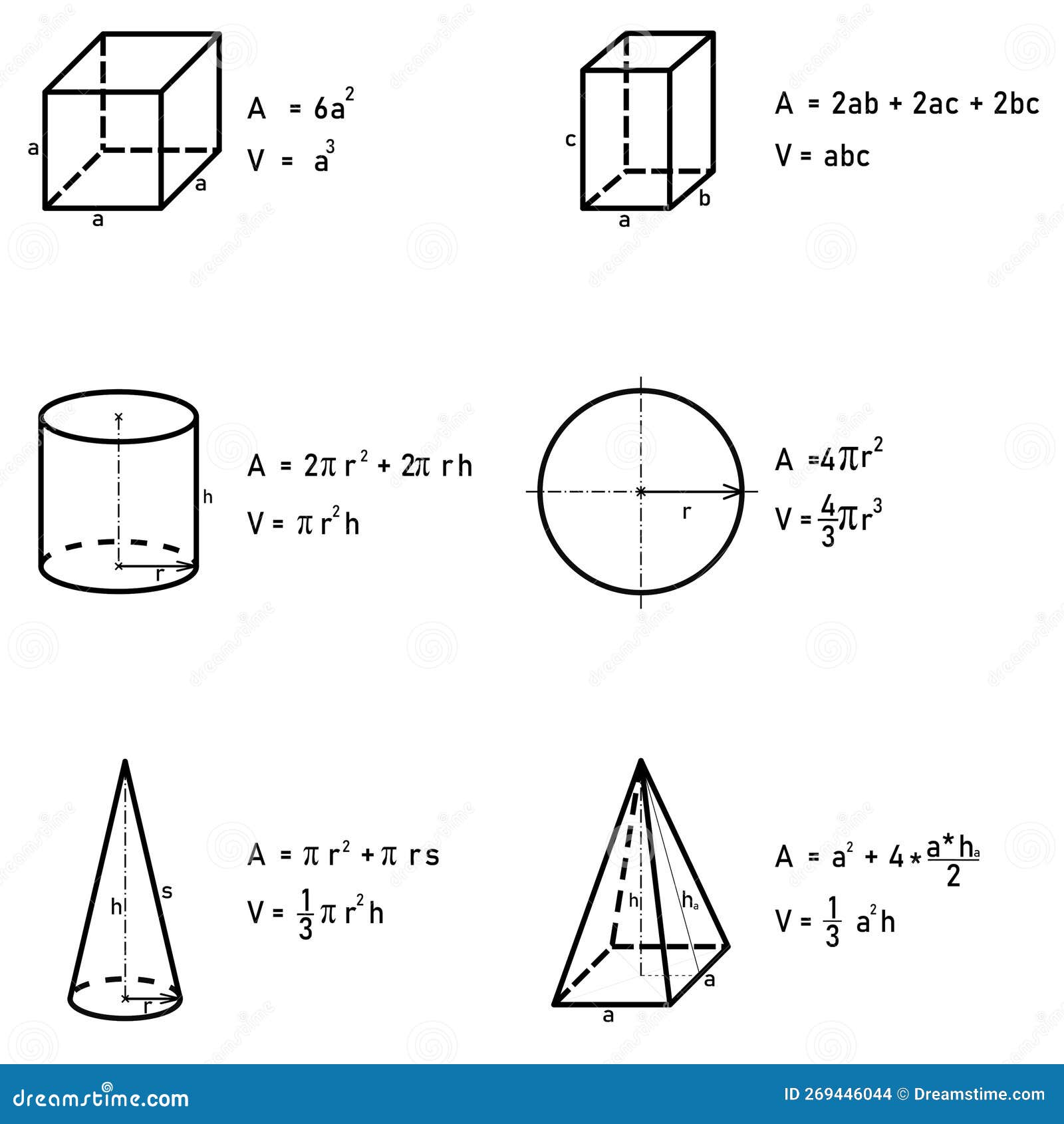 17 formes géométriques en volume : cube, cylindre, cone, demi