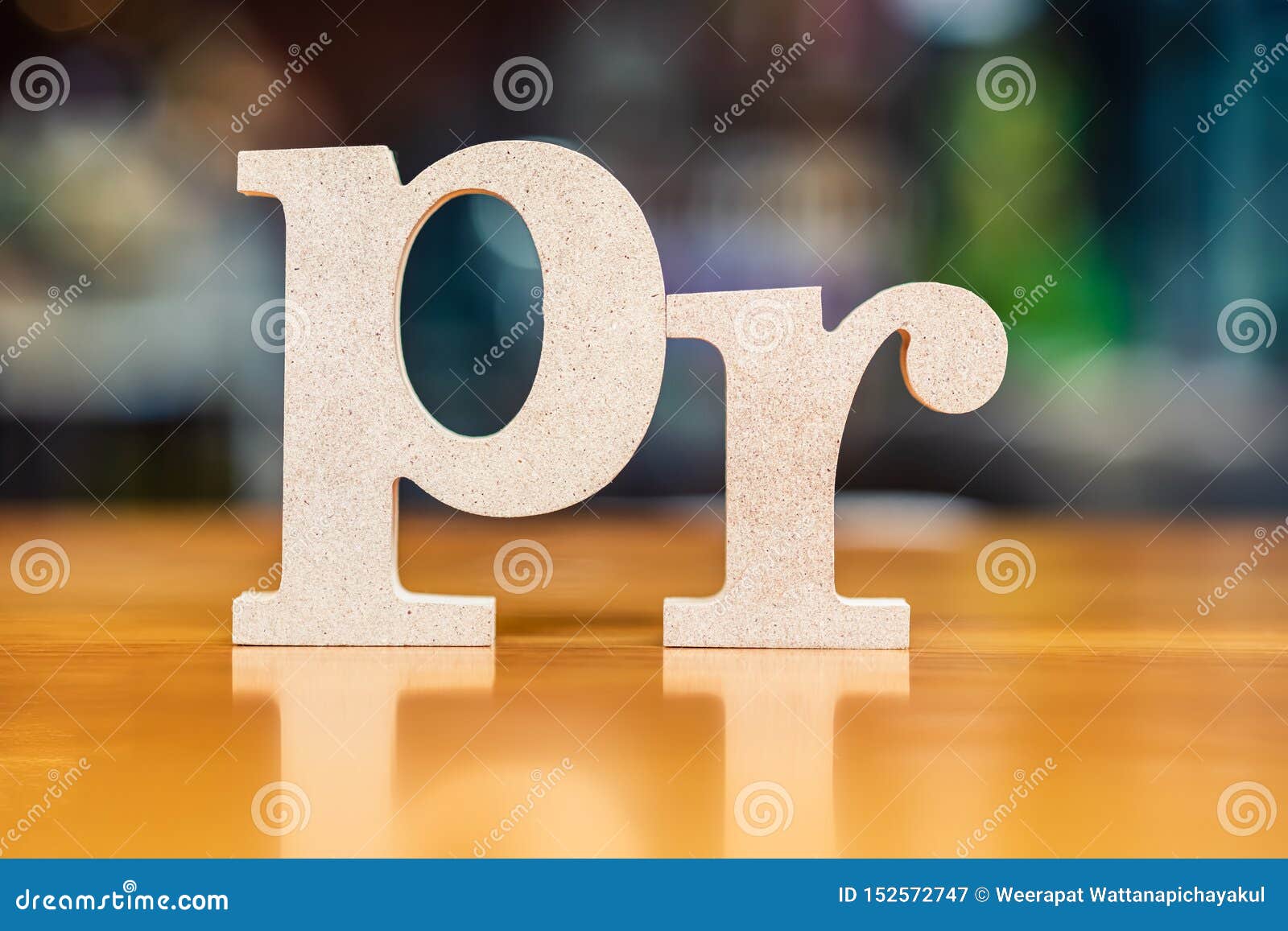 pr alphabet on blur background public relations