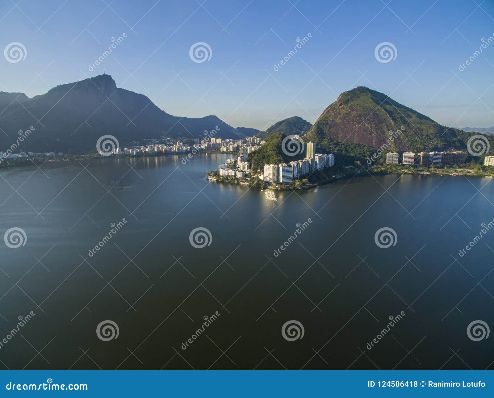 Prachtige stad Prachtige plaatsen in de wereld Rodrigo de Freitas Lagoon, Corcovado-Berg in Rio de Janeiro, Brazilië Zuid-Amerika