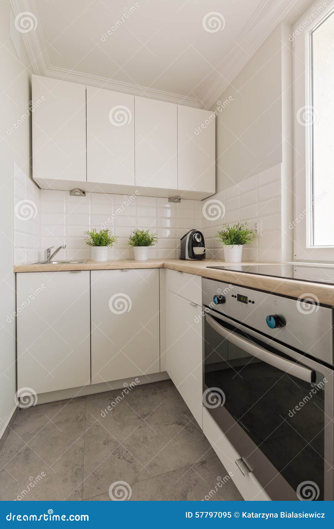 practical cupboards and oven