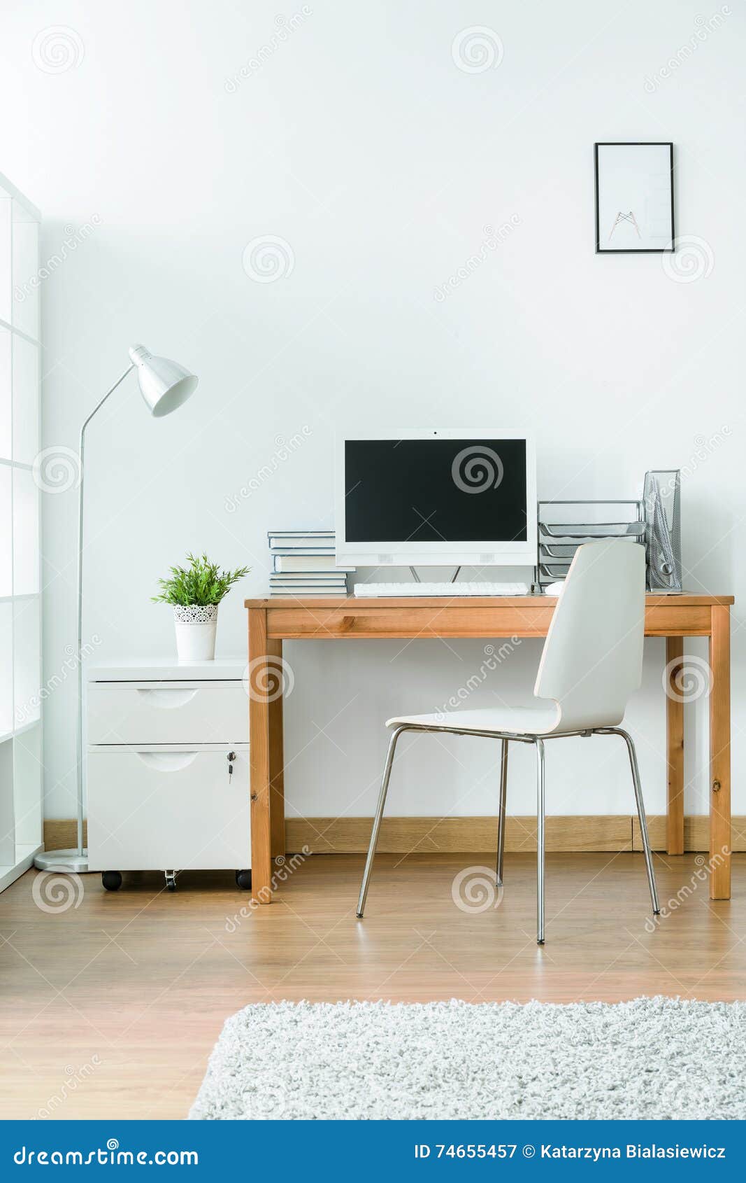 Practical And Nice Place To Work At Home Stock Image Image Of