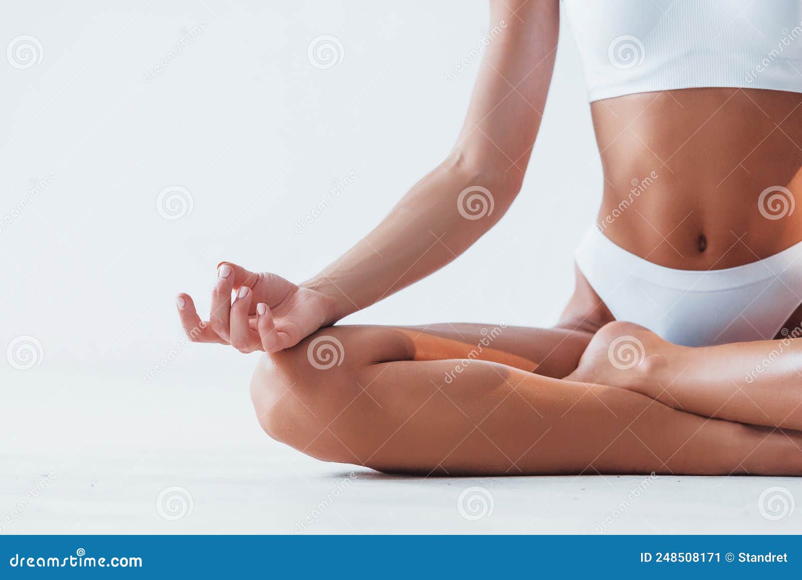 Young Girl Doing Exercises Underwear On Stock Photo 1028889199