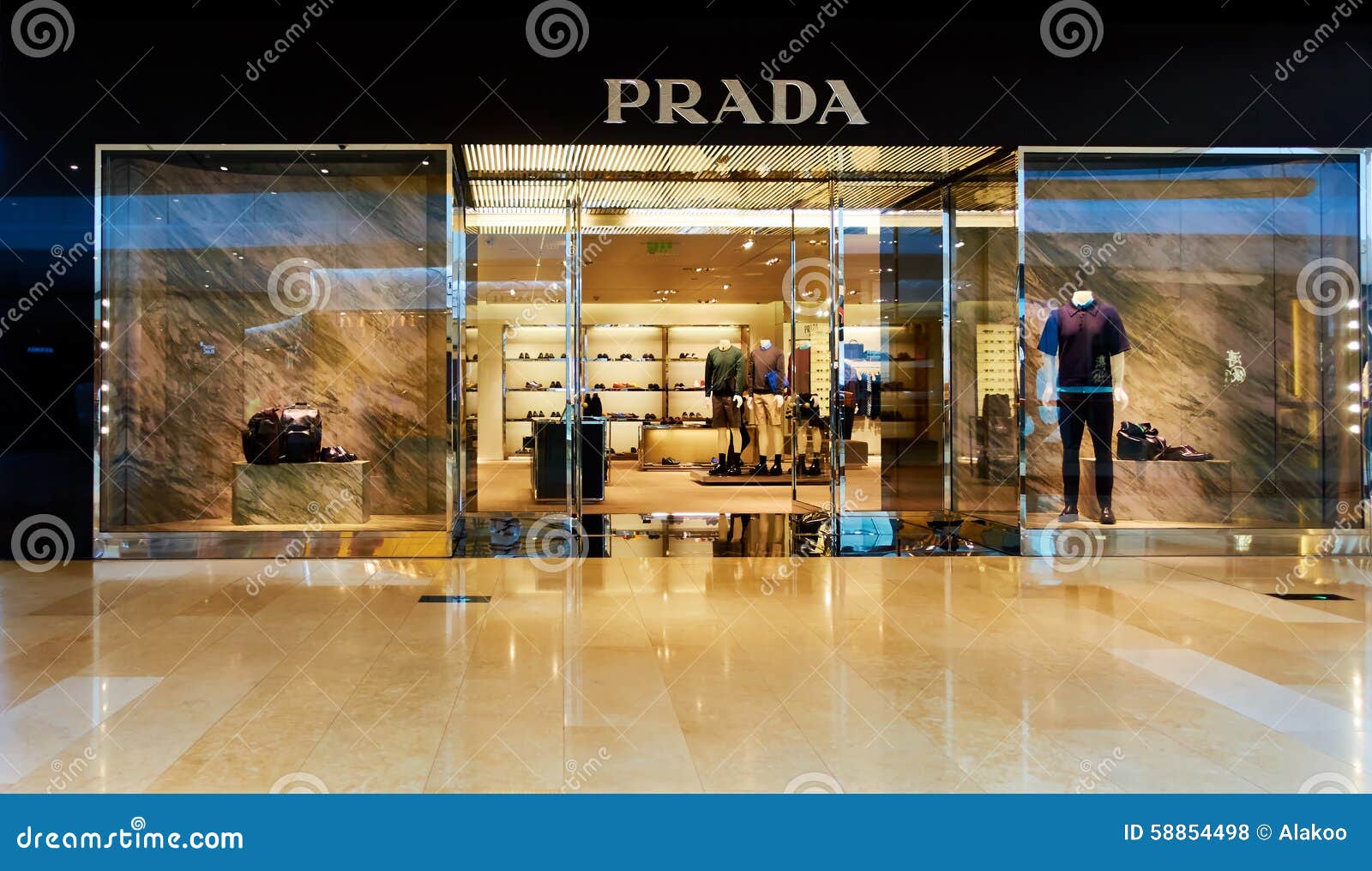 Prada Fashion Store Shop Window Front Editorial Stock Photo - Image