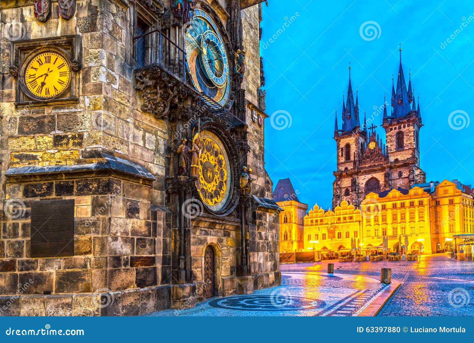 Praga, Tyn kościół i Stary rynek, cesky krumlov republiki czech miasta średniowieczny stary widok