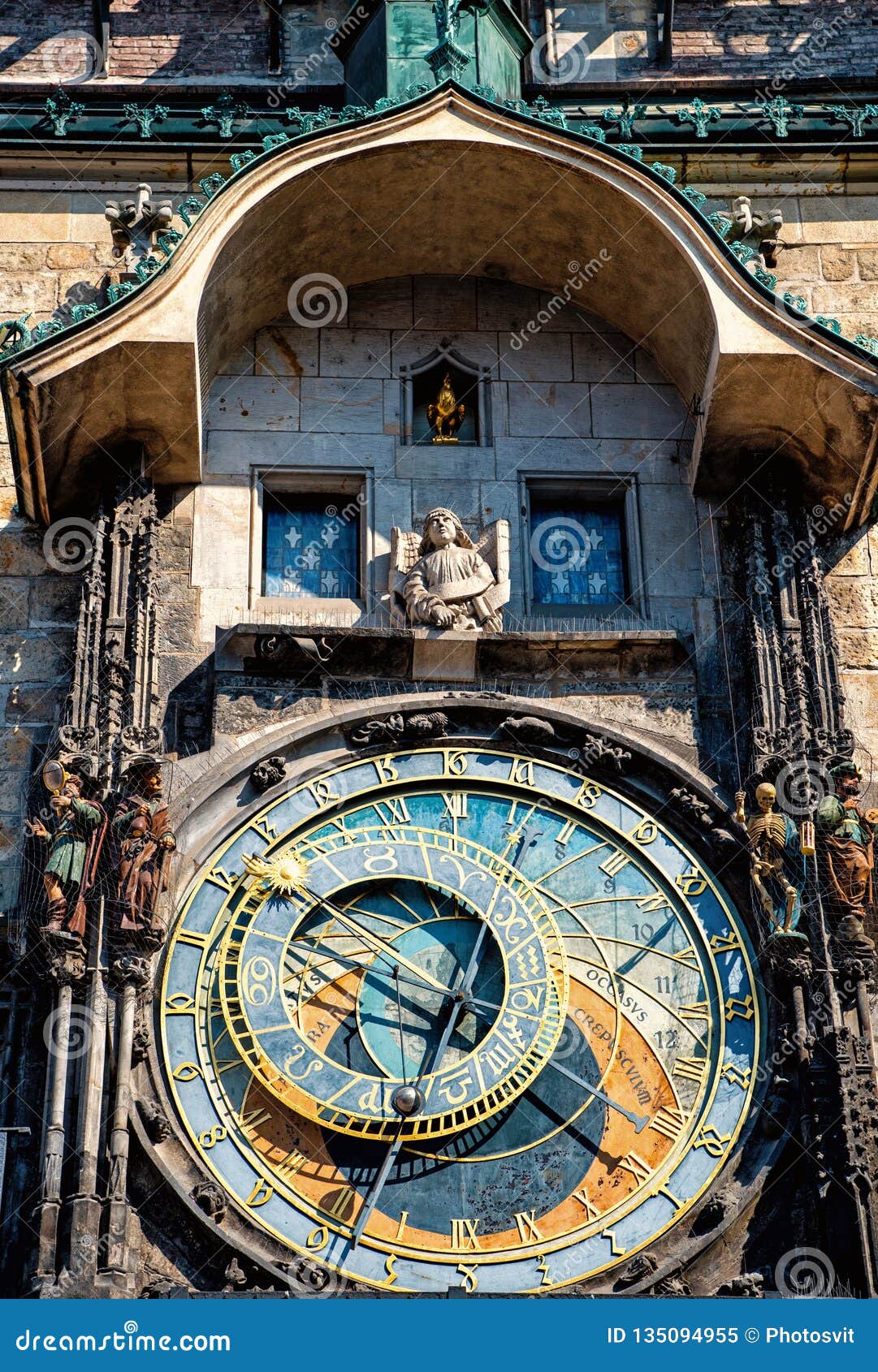 Prague Astronomical Clock in the Old Town of Prague Stock Image Image
