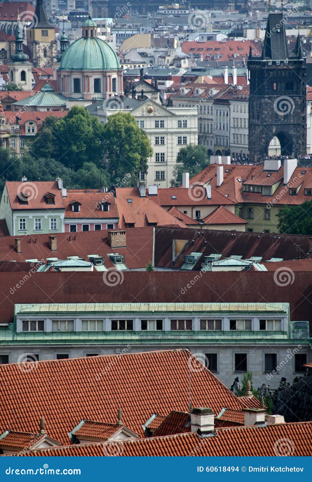 Prague Cityscape from the Walls of Prague Castle Stock Photo Image of