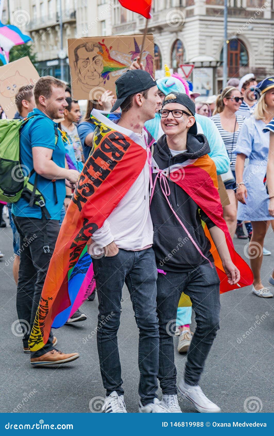 Prague Czech Republic August 12 2017 Prague Pride March Lgbt Community And Supporters Of
