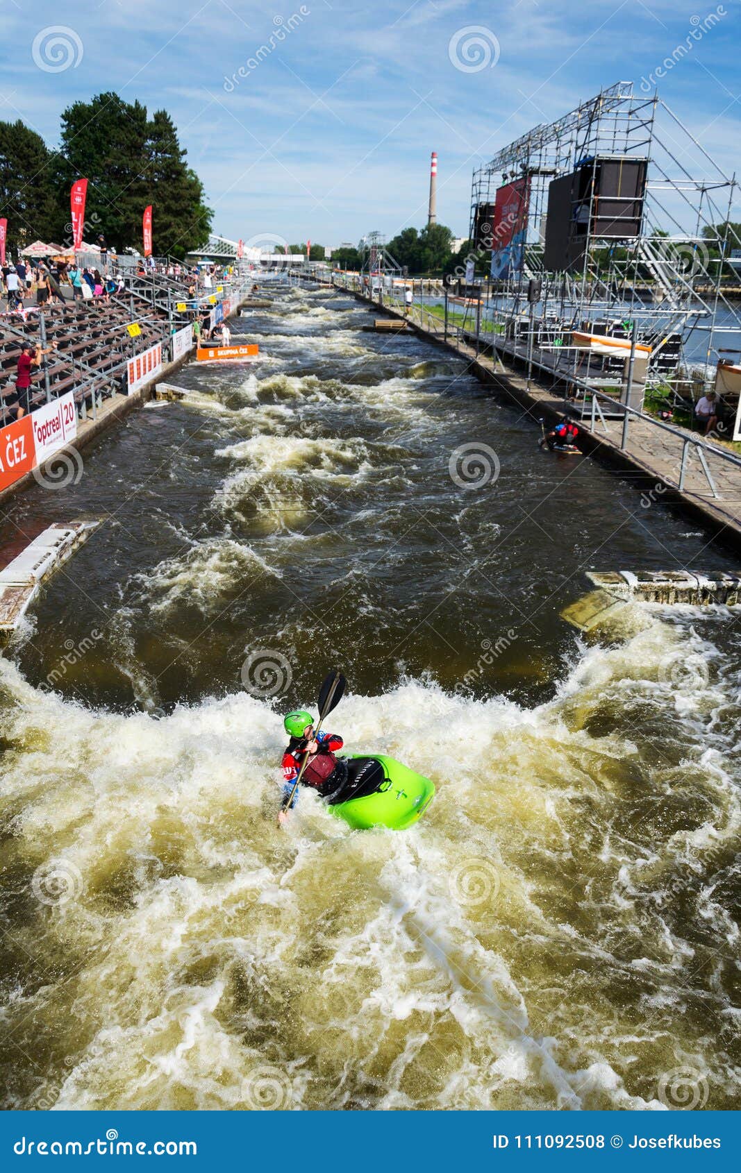 People in Canoe Slalom Course on PragueTroje Canoeing Centre Editorial People in Canoe Slalom Course on PragueTroje Canoeing Centre Editorial