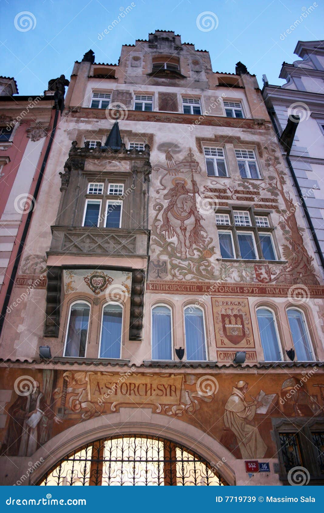 Prague house stock image. Image of urban, blue, centre 7719739