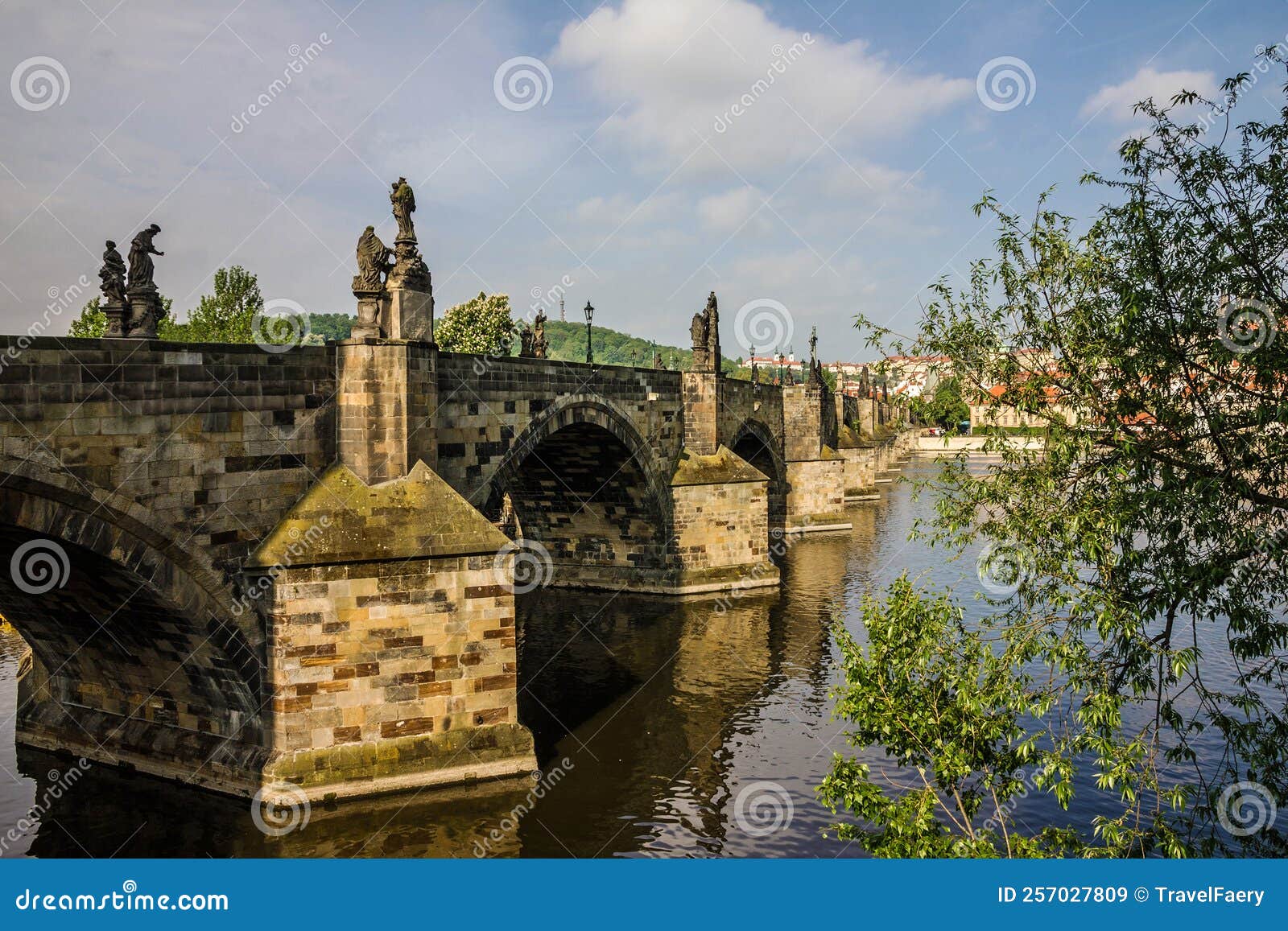 prague river view, czech republic, carles bridge