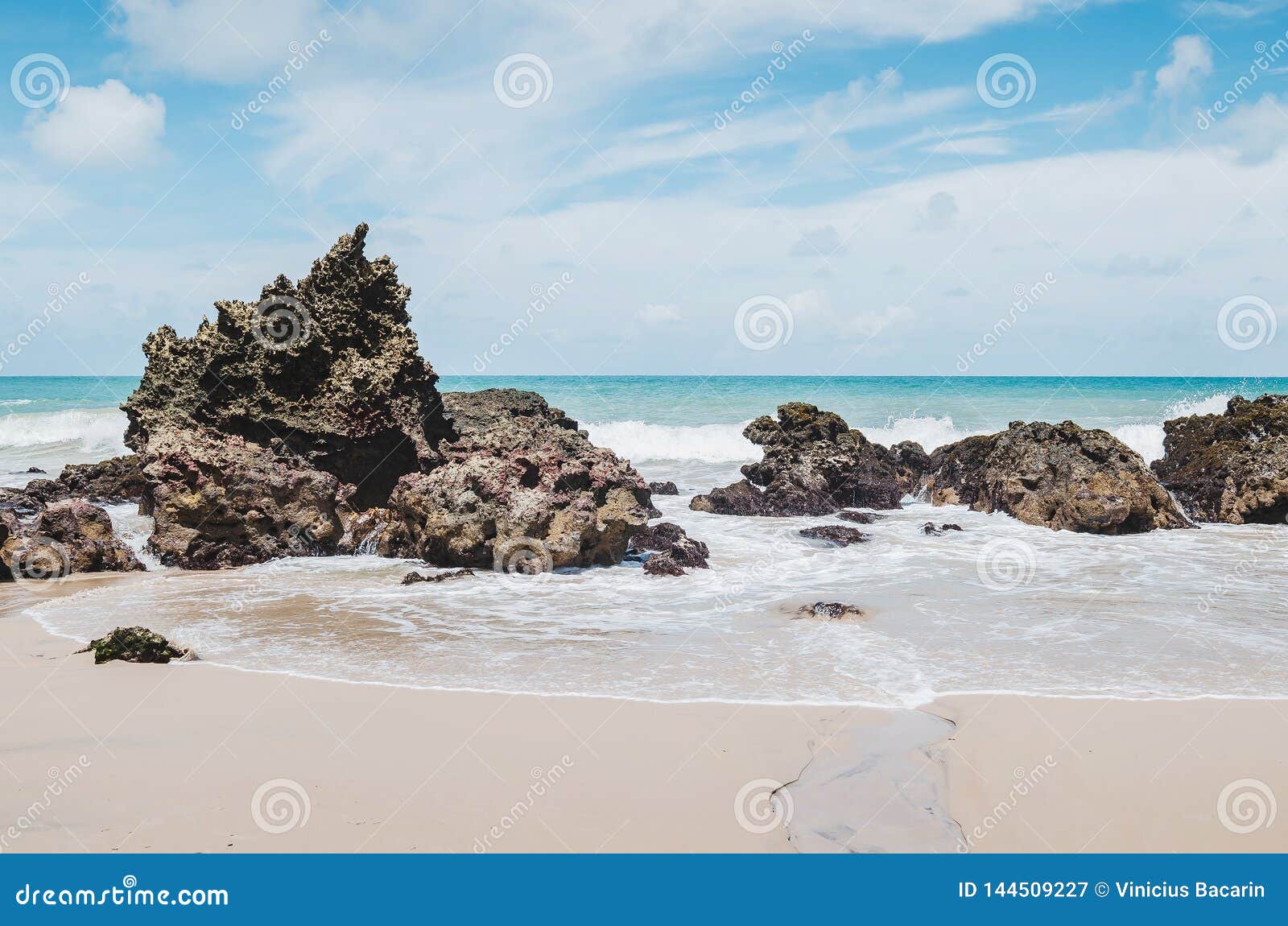 Tambaba Beach in Brazil stock photo. Image of wave 