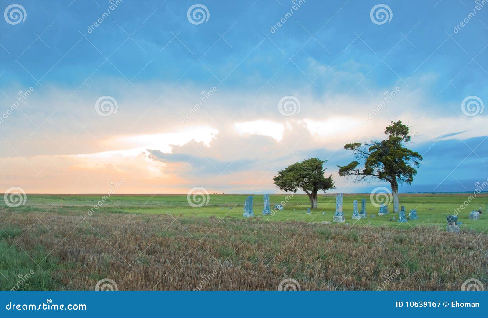 Prairie Cemetery stock image. Image of rural, land, trees 10639167