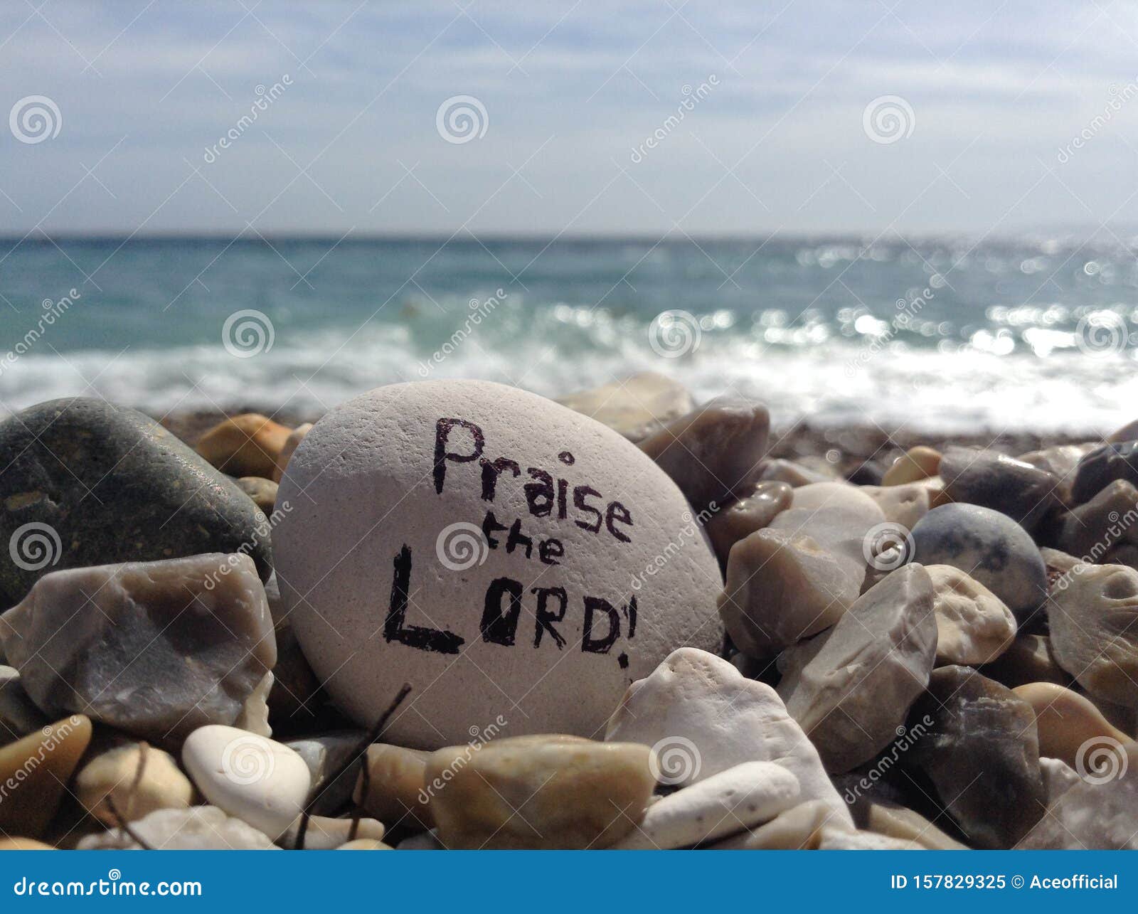 Praise the LORD & X28;Stone on Beach& X29; Stock Image - Image of snapshot,  based: 157829325