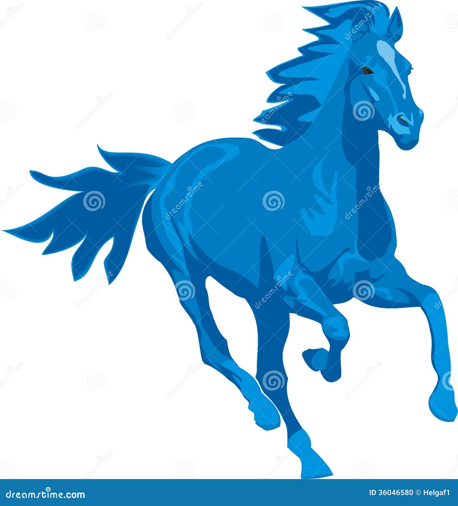 Prancing blue horse stock vector. Image of illustration - 36046580
