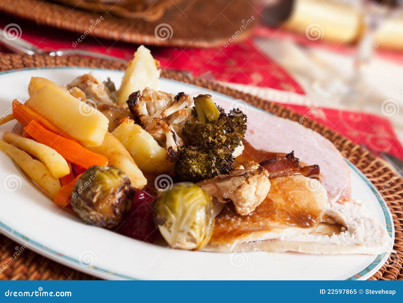 Immagini Di Natale In Inglese.Pranzo Inglese Tradizionale Di Natale Immagine Stock Immagine Di Macro Bacon 22597865