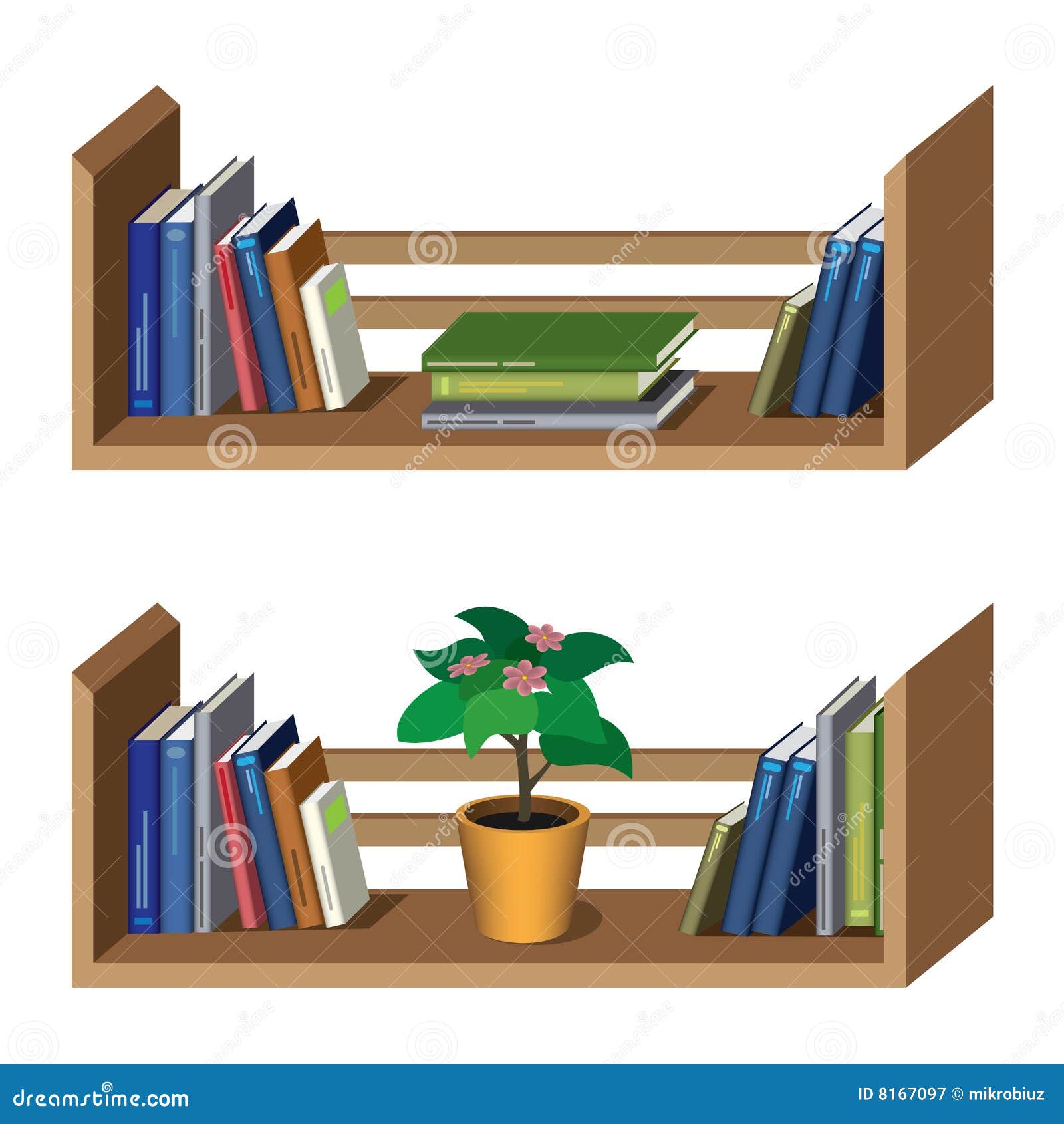 Prateleira com livros ilustração do vetor. Ilustração de classroom - 8167097