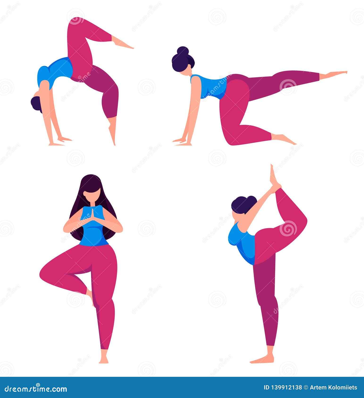 Pratique En Matière De Yoga Femme Faisant Des Exercices De Sport  Illustration de Vecteur - Illustration du femelle, méditez: 139912138