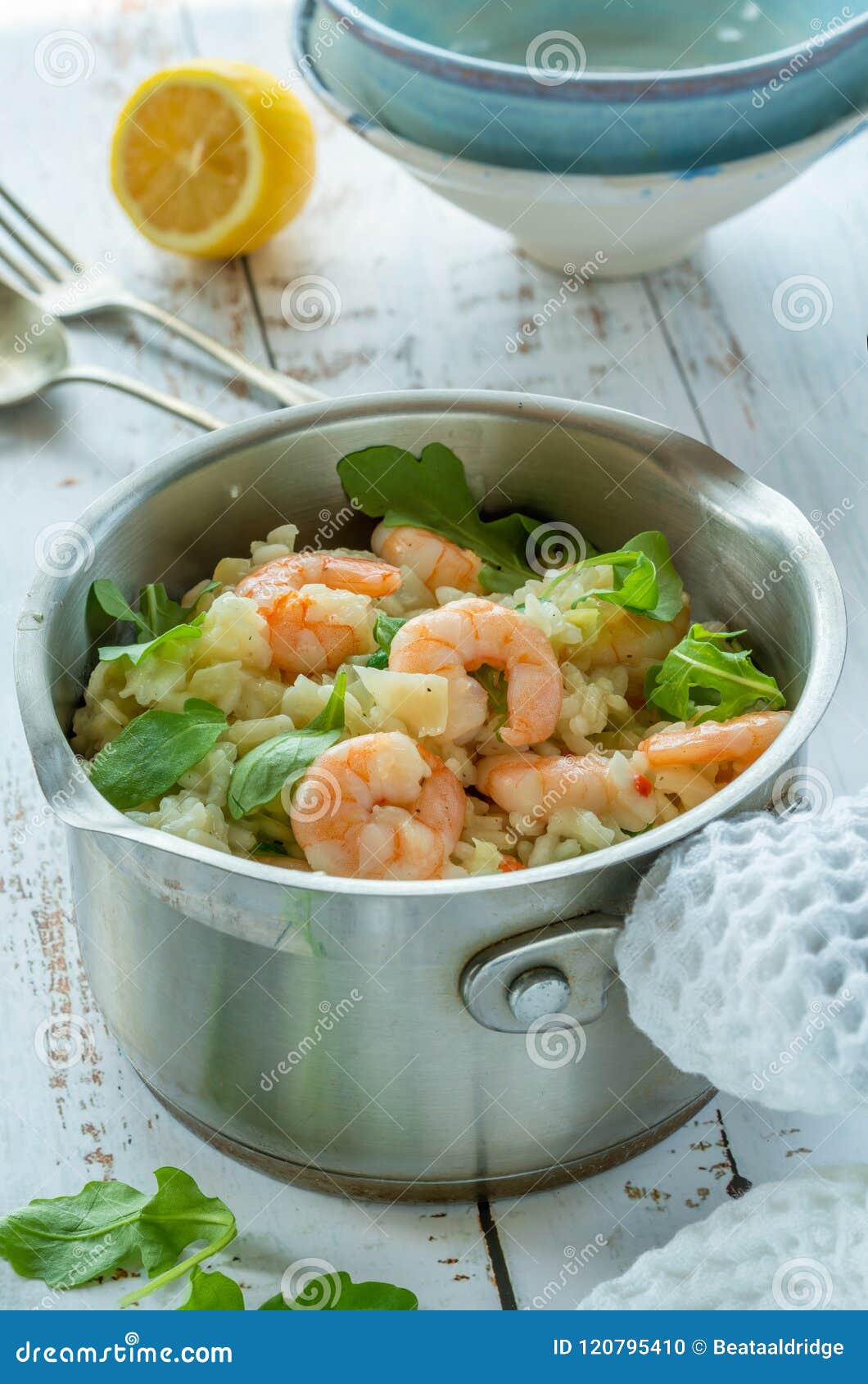 Prawn, Fennel and Rocket Risotto Stock Photo Image of fish, italian