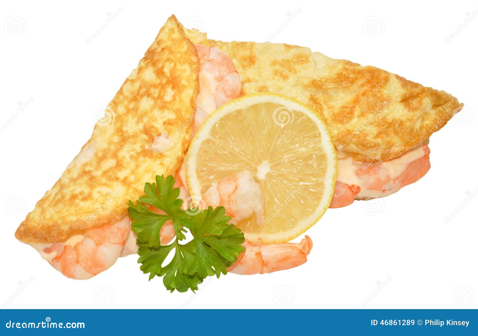 Prawn Filled Omelette stock image. Image of savoury, seafood 46861289