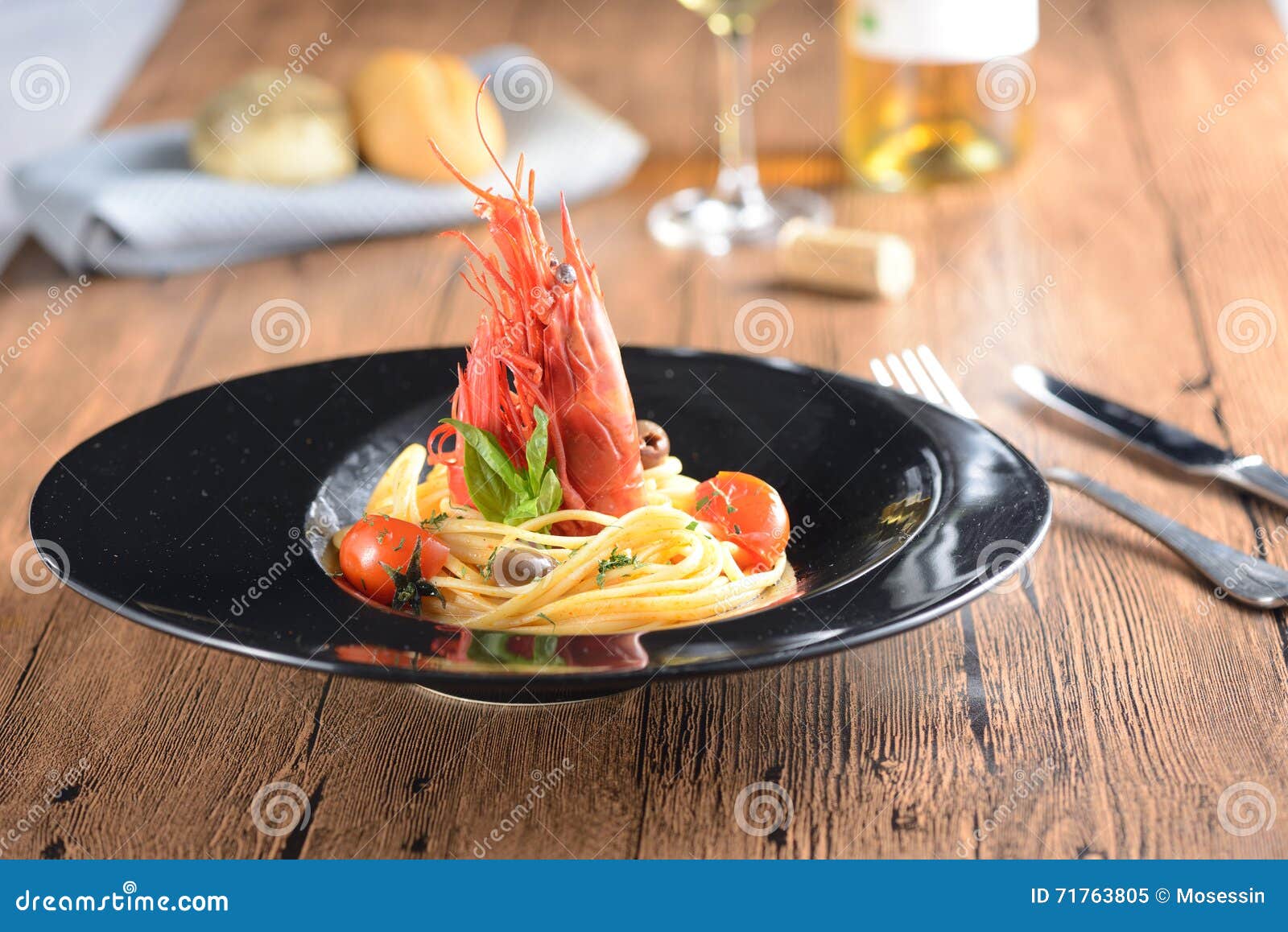 Prawn Pasta stock image. Image of gratin, pasta, grill 71763805