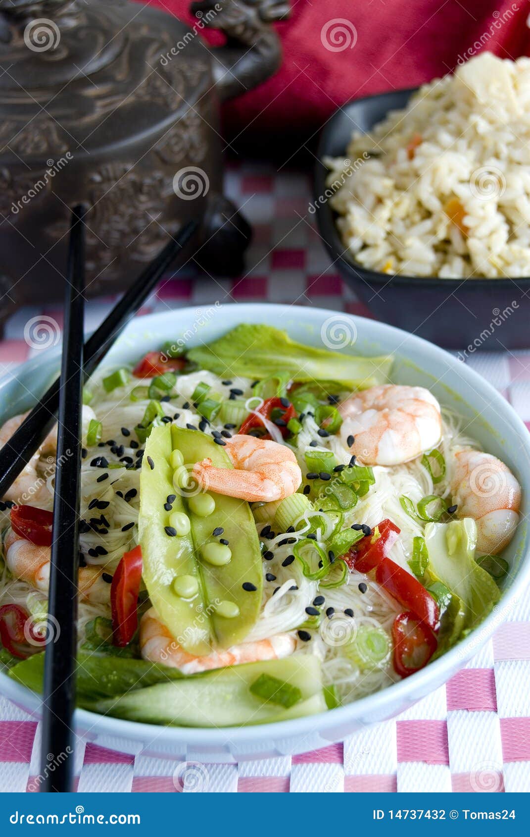 Prawn sweet sour soup stock photo. Image of shrimps, peas 14737432