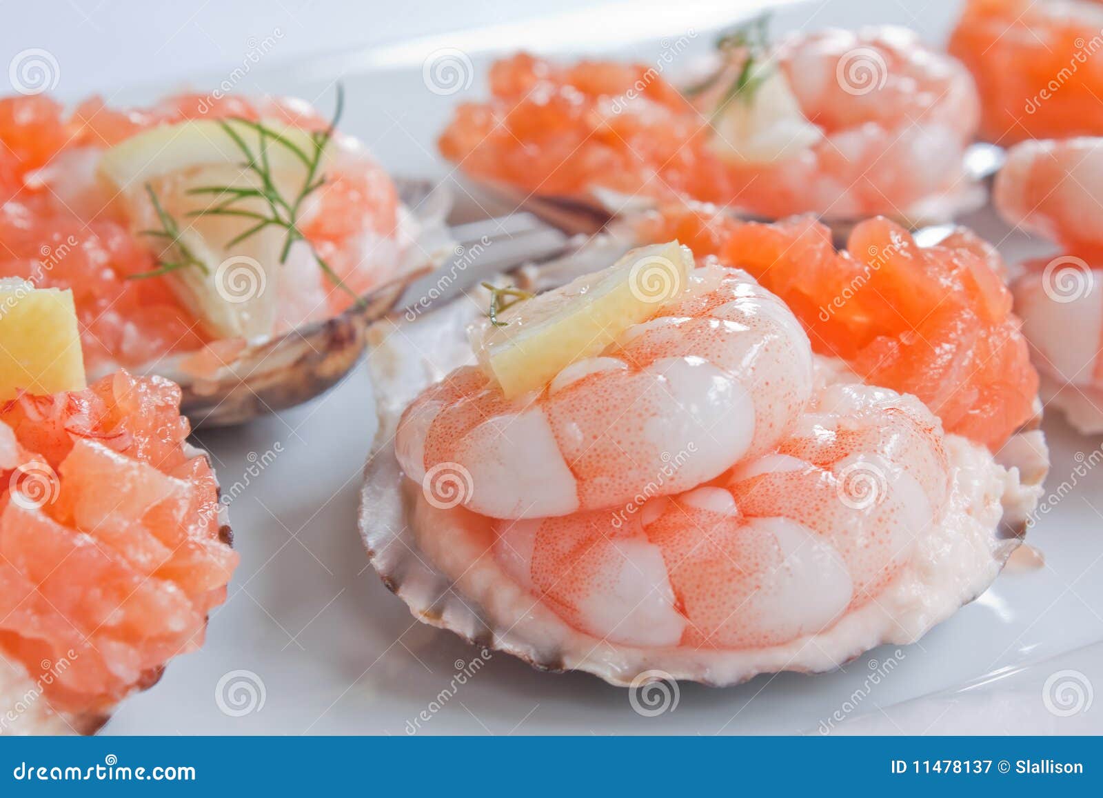 Prawns and Smoked Salmon stock image. Image of fish, garnish 11478137