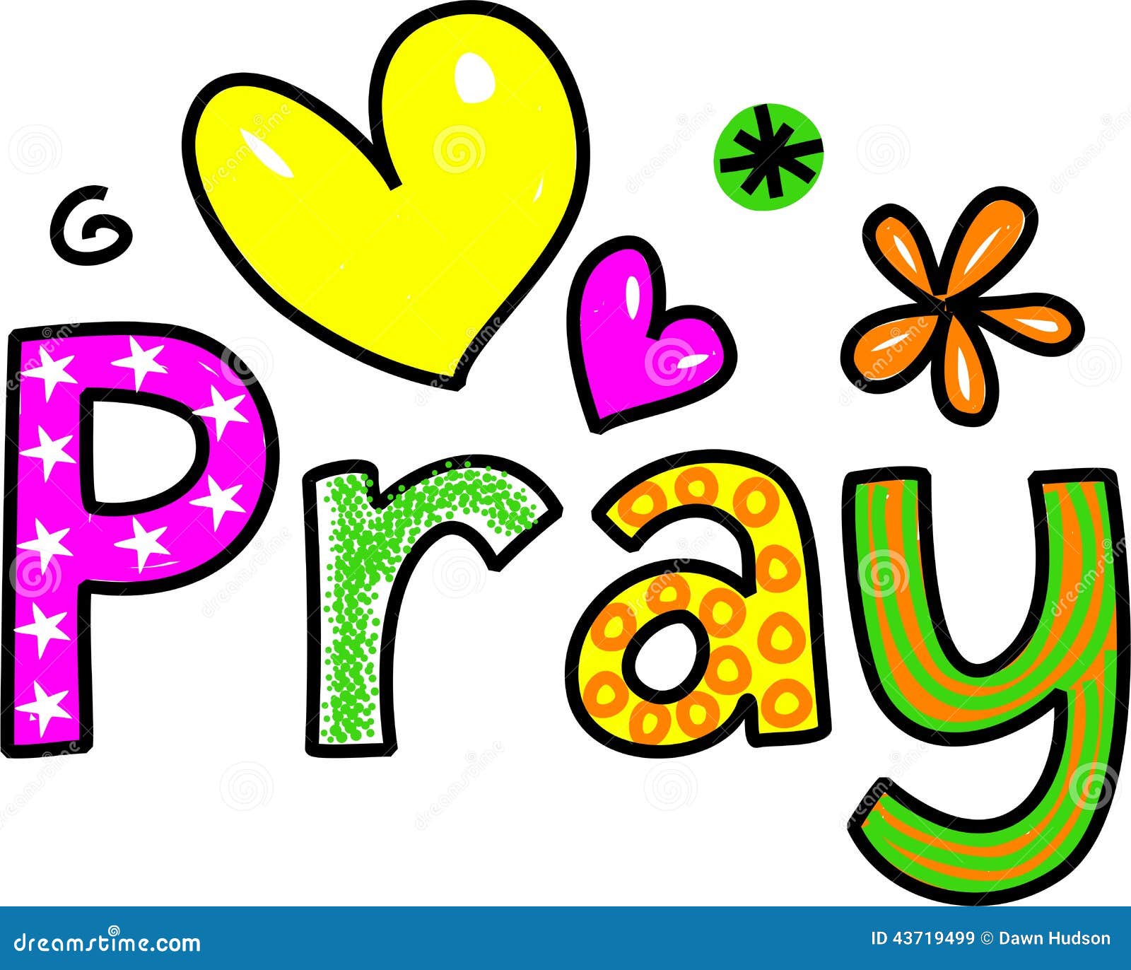 pray cartoon text clipart