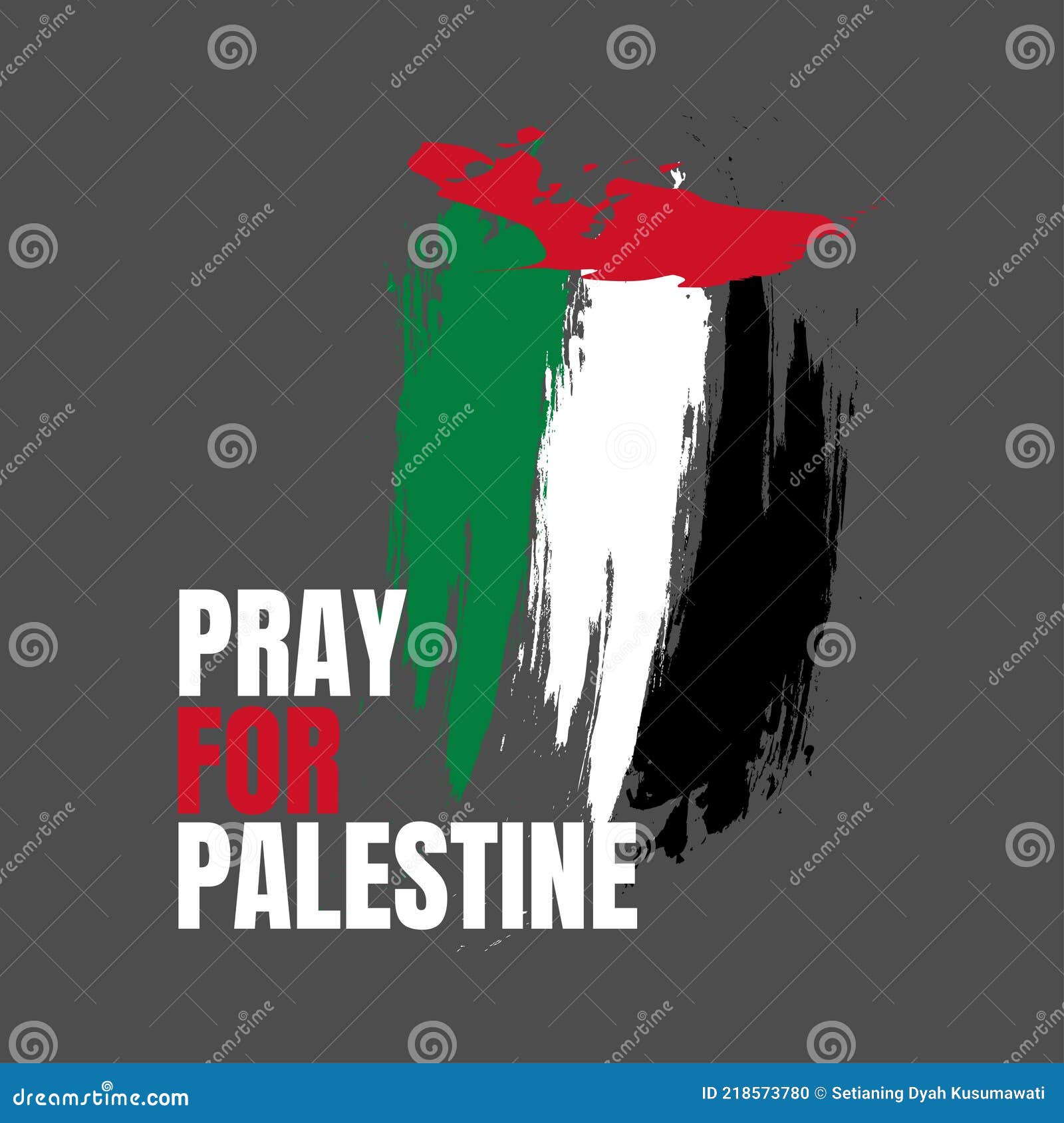 Pray for Palestine Word. Support Banner Stock Vector Illustration of