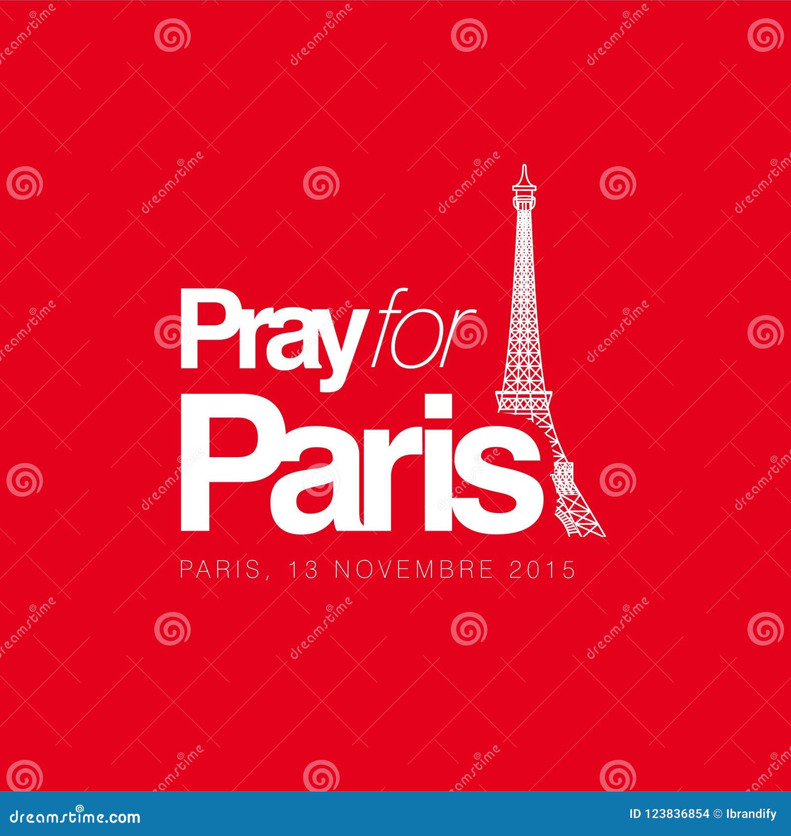 Pray for Paris Typography with Creative Design Vector Stock Vector
