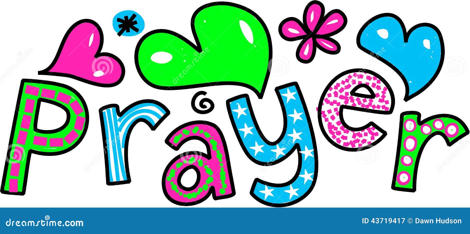 Prayer Cartoon Text Expression Stock Illustration - Illustration of