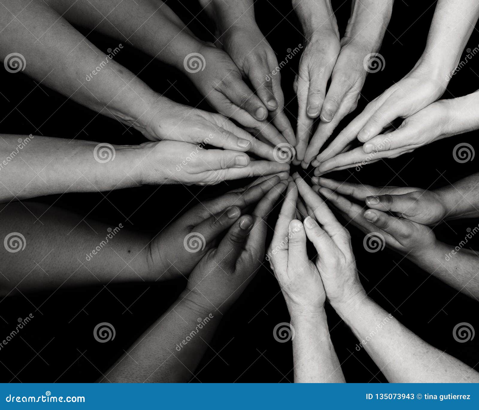 Diversity Women`s Empowerment Hands of Color Stock Image - Image of ...