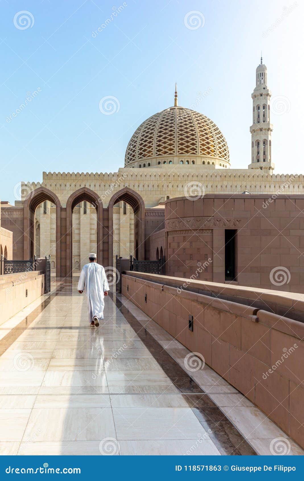 A Prayer on His Way To the Muscat Grand Mosque in the Typical Om