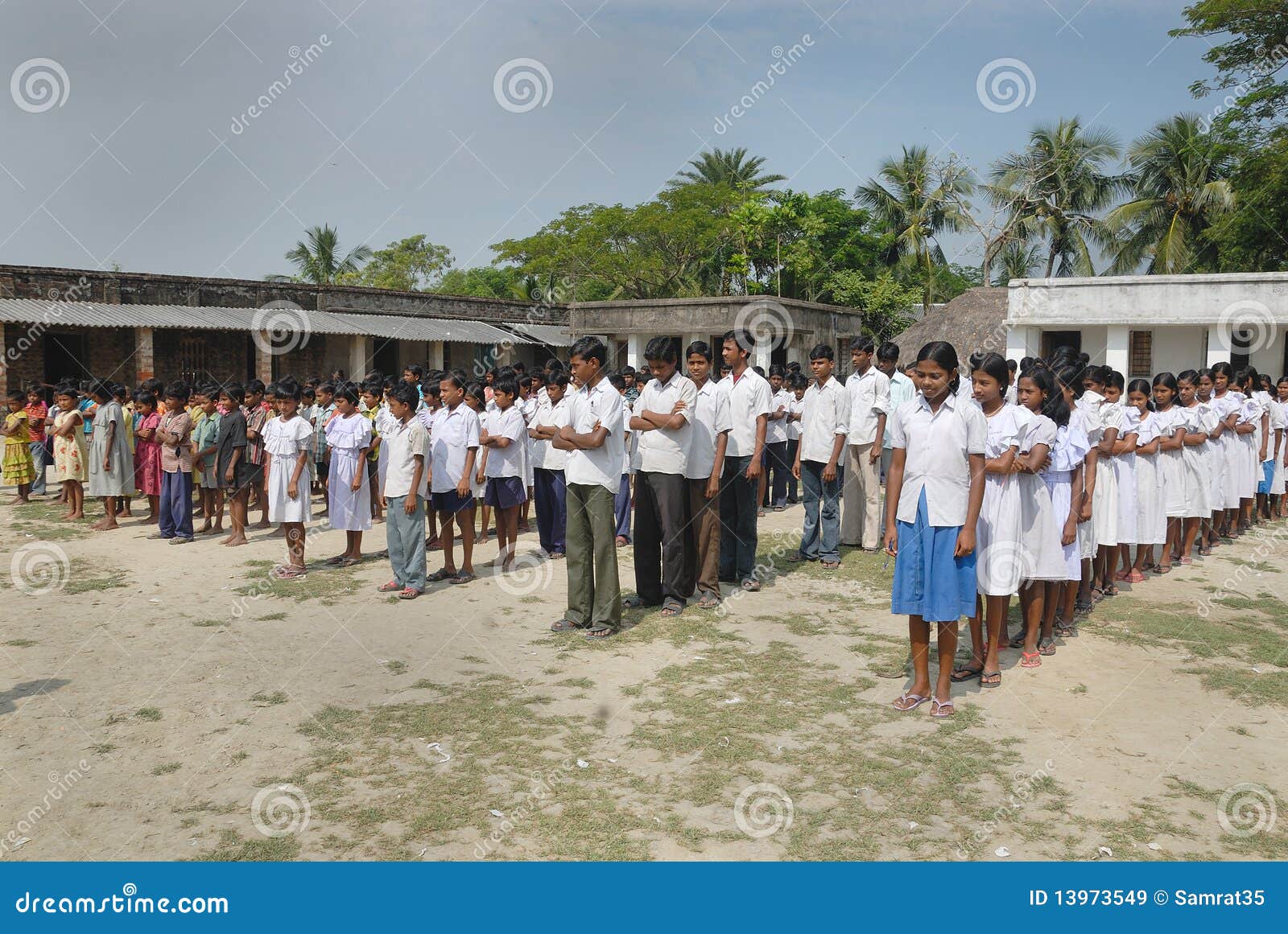 Prayer Of The School Students. Editorial Stock Image - Image of play, girl: 13973549