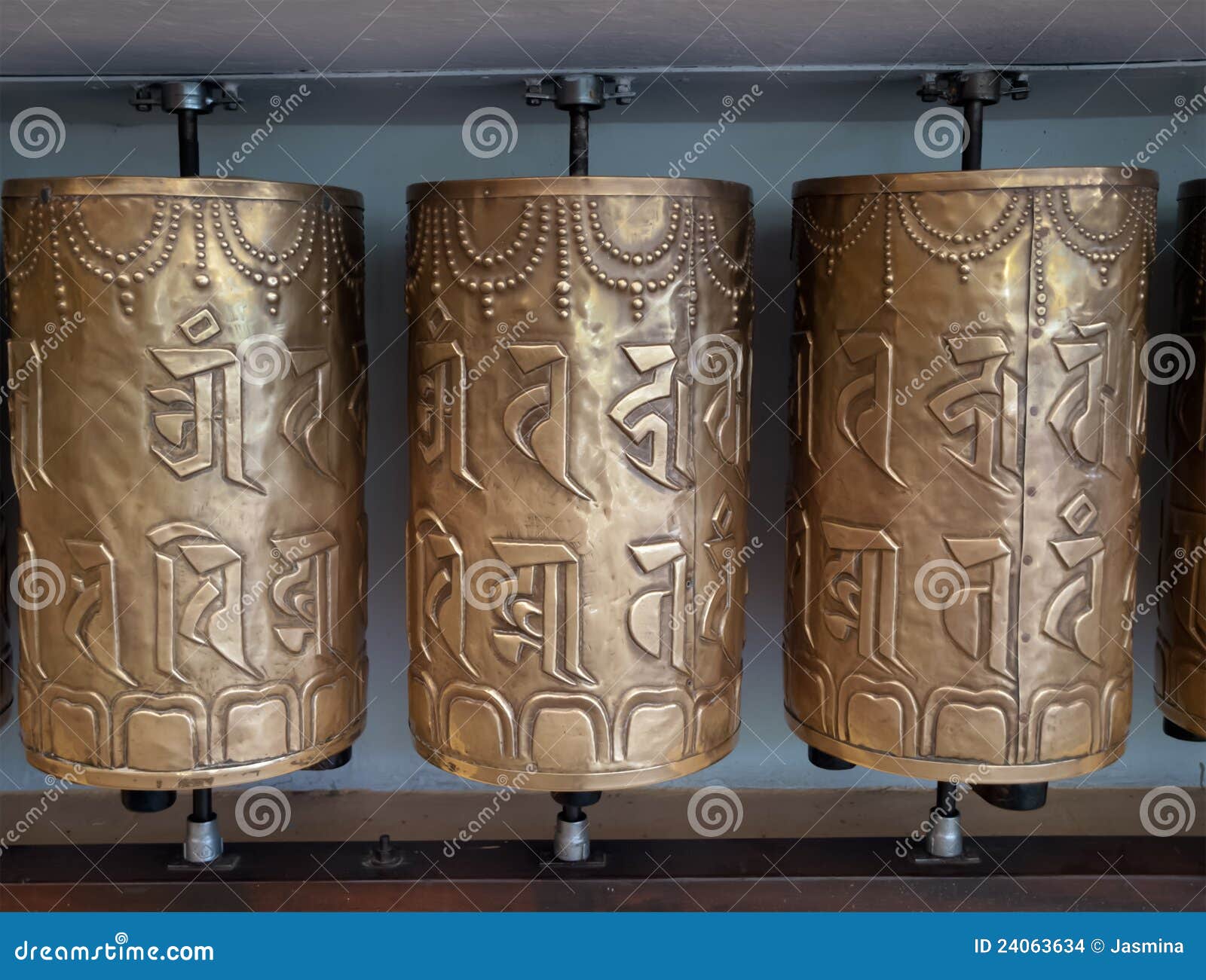 Prayer wheels stock photo. Image of lama, himachal, buddhist 24063634
