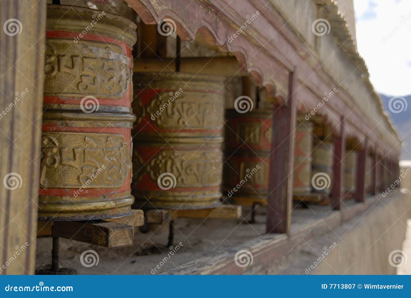 prayer wheels aside wanla gompa, ladakh